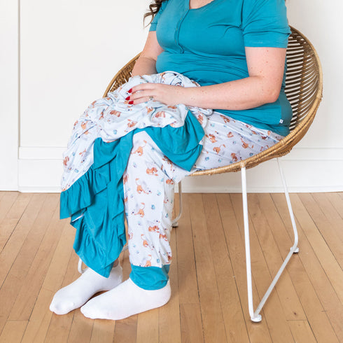 griffin-butterflies-bamboo-ruffle-toddler-blanket-Laree + Co. at Sophia's StyleBamboo Blankets-1