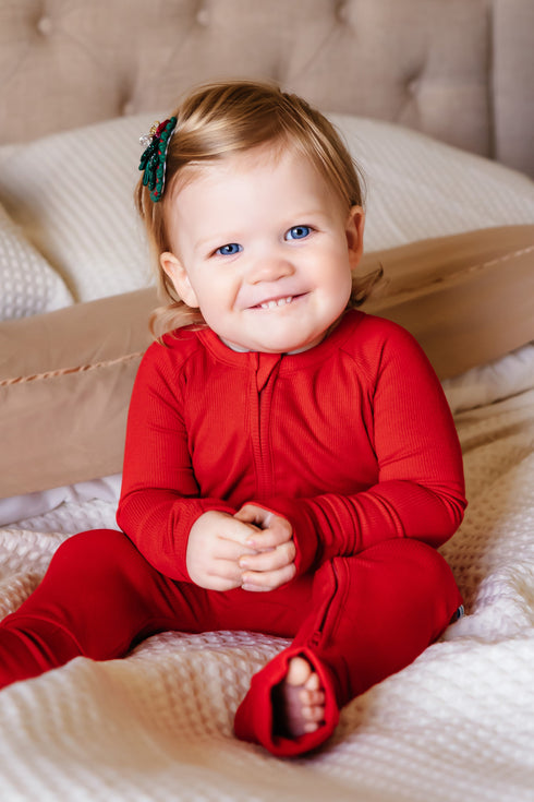 crimson-red-ribbed-romper Big Dreams Little Jammie Session Sophia's Style-1