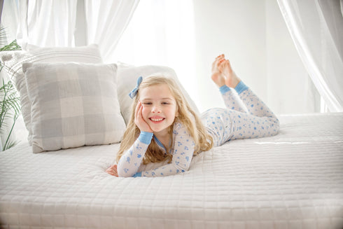 ditsy-blue-floral-two-piece-pajama-set Boosh Baby - Sophia's Style-1