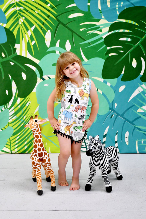 zoo-milk-silk-pom-pom-romper Great Lakes kids - Sophia's StyleRomper-1