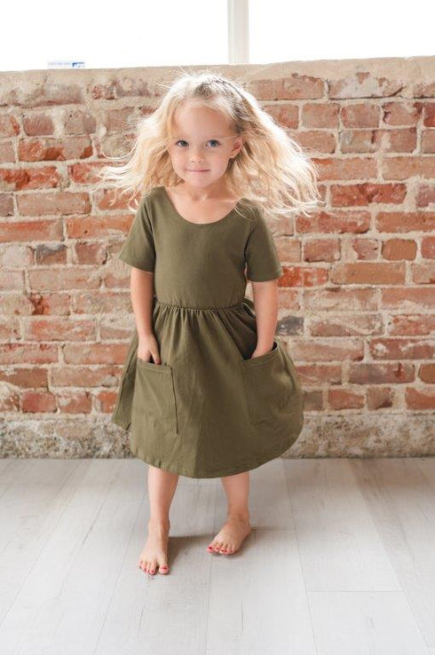 Olive Twirl Dress