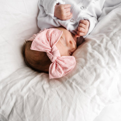 patterned-shabby-knot-pink-pink-dot Baby Bling Bows clips headbands - Sophia's Style-