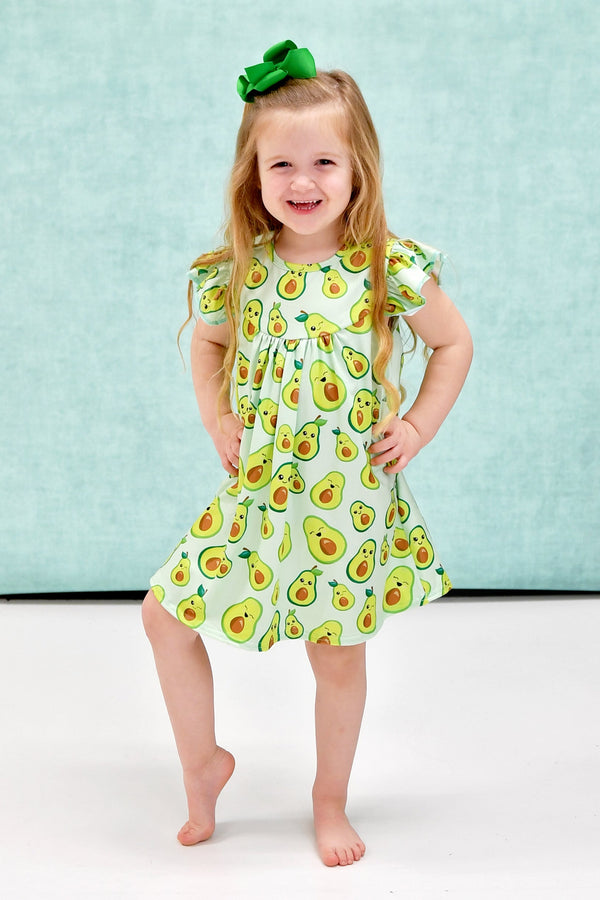 avocado-milk-silk-flutter-dress Great Lakes kids - Sophia's StyleFlutter Dress-1