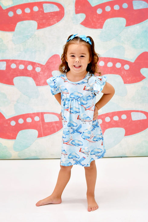 airplane-milk-silk-flutter-dress Great Lakes kids - Sophia's Style-1