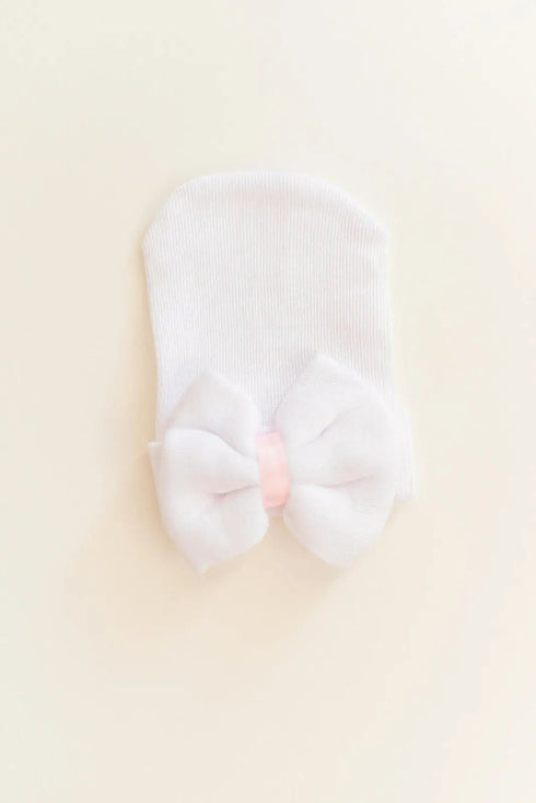 newborn-baby-girl-hat-with-bow-Sophia's Style-2