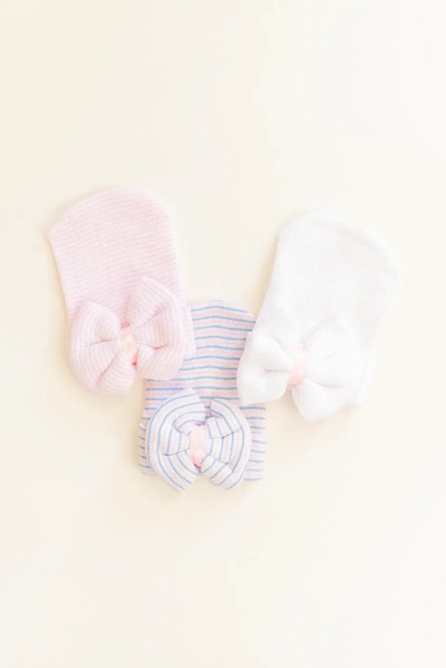 newborn-baby-girl-hat-with-bow-Sophia's StyleAccessories-1