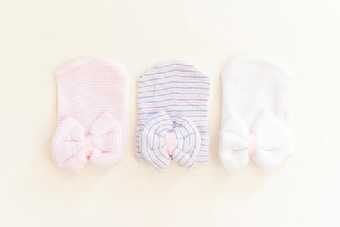 newborn-baby-girl-hat-with-bow-Sophia's Style-5