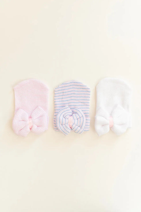 newborn-baby-girl-hat-with-bow-Sophia's Style-6