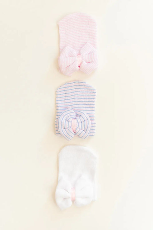 newborn-baby-girl-hat-with-bow-Sophia's Style-7