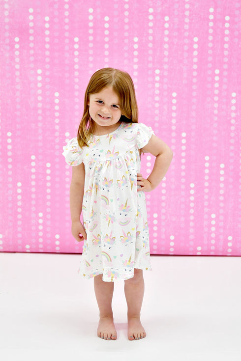 unicorn-milk-silk-flutter-dress Great Lakes kids - Sophia's StyleFlutter Dress-1