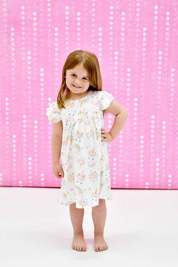 unicorn-milk-silk-flutter-dress Great Lakes kids - Sophia's StyleFlutter Dress-1