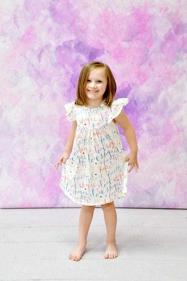 hope-faith-and-love-milk-silk-flutter-dress Great Lakes kids - Sophia's StyleFlutter Dress-1