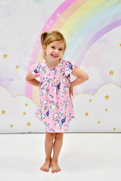 mystical-unicorn-milk-silk-flutter-dress Great Lakes kids - Sophia's StyleFlutter Dress-1