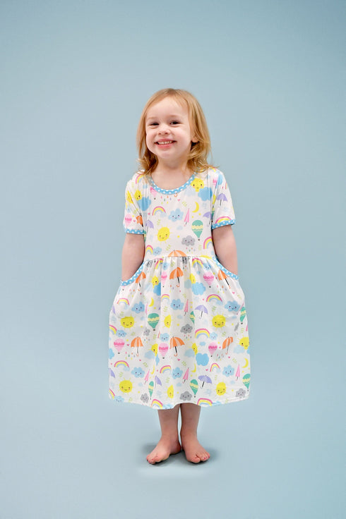 spring-friends-short-sleeve-pocket-milk-silk-dress Great Lakes kids - Sophia's Style-1