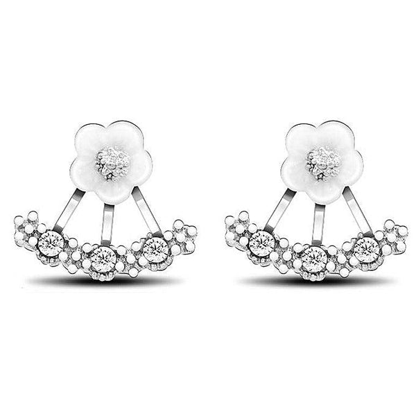 daisy-jacket-earrings-with-porcelain-flower-and-cubic-zirconia-Sophia's StyleEarrings-1