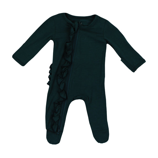ruffle-2-way-zip-romper-dark-teal Presley Couture at Sophia's Style-Baby Zip Romper-1