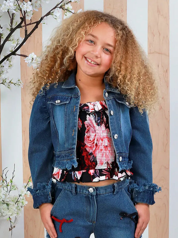 Girls Cropped Denim Jacket 12M-14