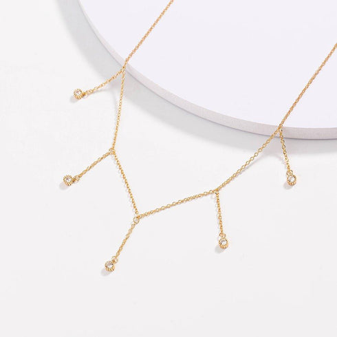 drop-necklace-with-five-cubic-zirconia-stone-Sophia's Style-7