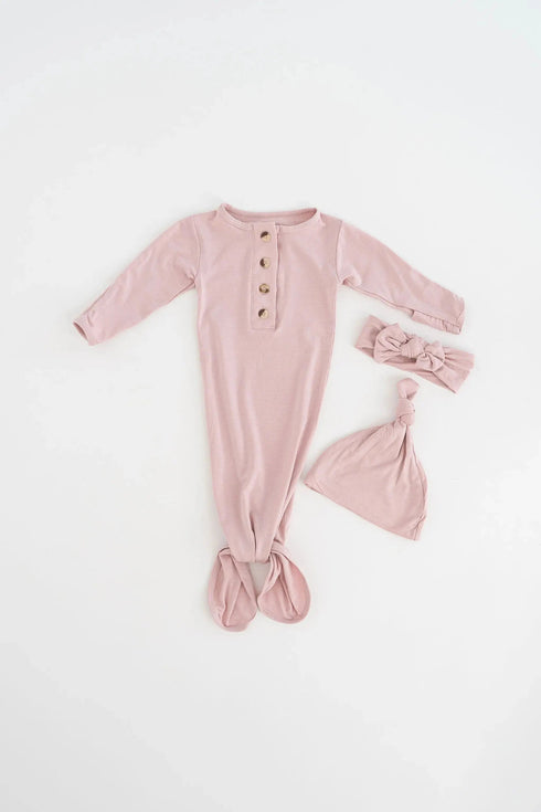 stroller-society-knotted-baby-gown-and-hat-set-with-headband-bloom-Sophia's Style-10