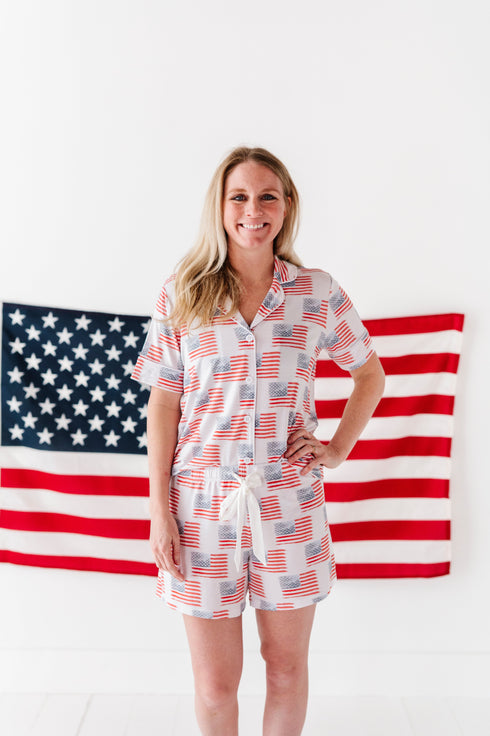american-flag-women-s-button-down-short-set-little-pajama-co - Sophia's Style -1
