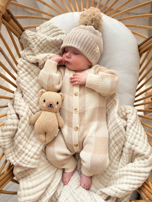 Gingham Knit Jumpsuit