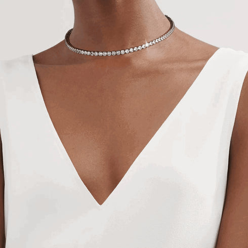 elegant-cubic-zirconia-choker-tennis-necklace-Sophia's Style-7