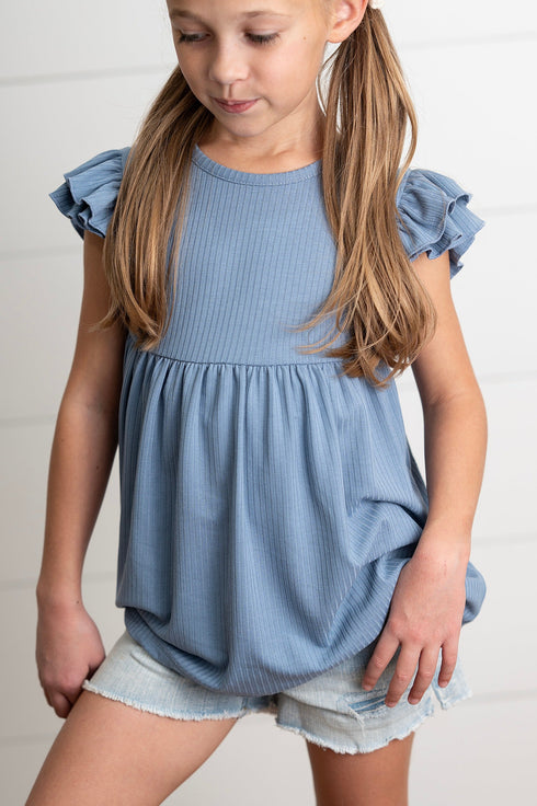 ella-dusty-blue-ribbed-flutter-shirt-oopsie-daisy-sophias-styleTops-1