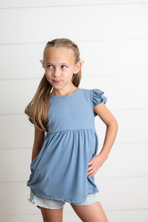ella-dusty-blue-ribbed-flutter-shirt-oopsie-daisy-sophias-style-2