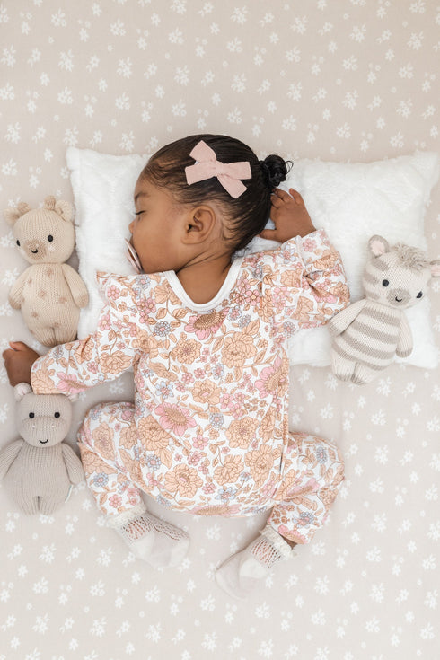 luna-luca-floral-jumpsuit-bow Luna and Luca Newborn Baby Clothes