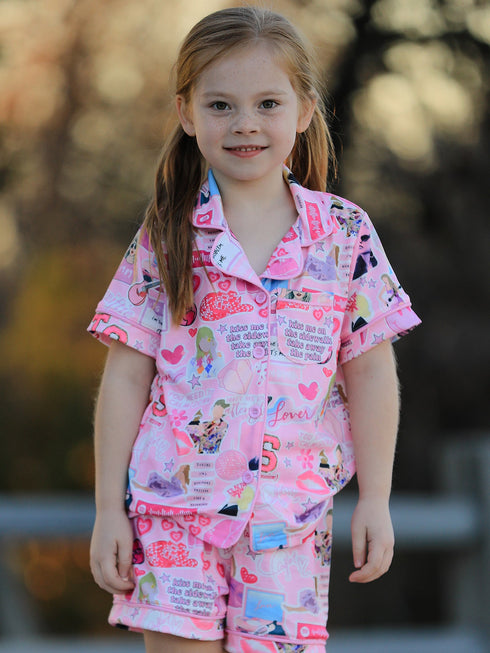 pink-ts-lapel-button-short-sleeve-shorts-pajama-set Rylee Faith Designs - Sophia's Style-2