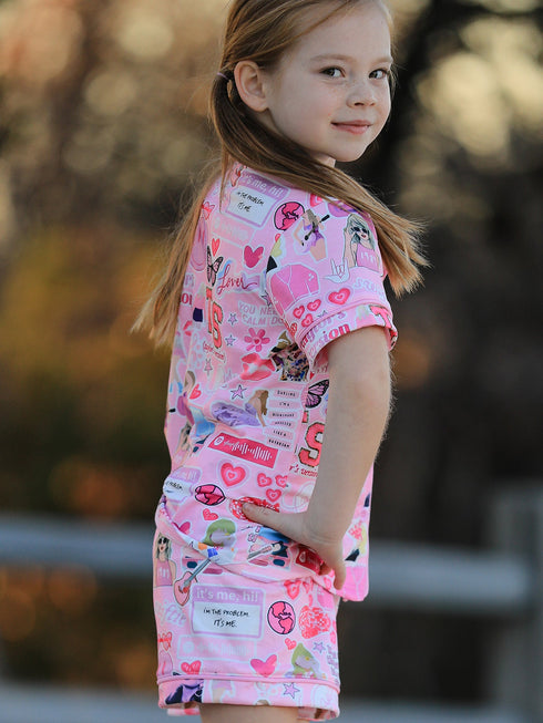 pink-ts-lapel-button-short-sleeve-shorts-pajama-set Rylee Faith Designs - Sophia's Style-3