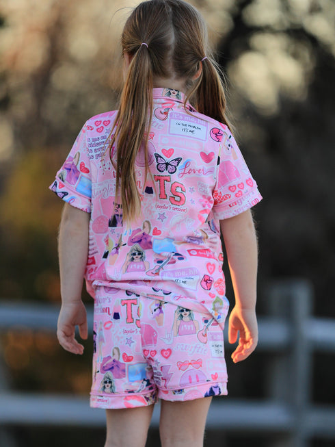 pink-ts-lapel-button-short-sleeve-shorts-pajama-set Rylee Faith Designs - Sophia's Style-5