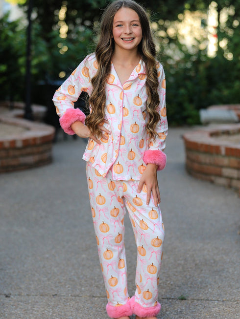 halloween-thanksgiving-pumpkin-bow-fur-pajama-set-sophias-stylePajamas-1