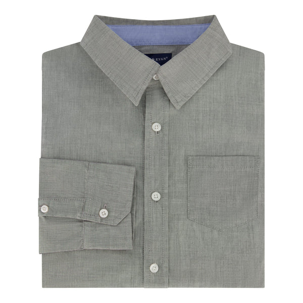 Infant Boy Grey Chambray Button-down Shirtzie®
