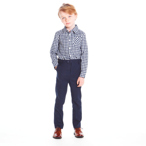 Navy Gingham Button-down