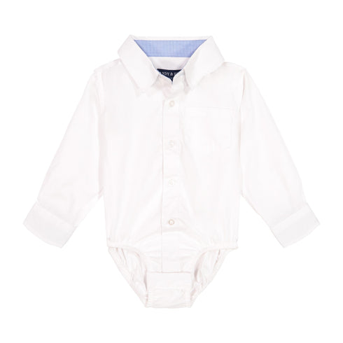 Infant Boy White Poplin Button-down Shirtzie®