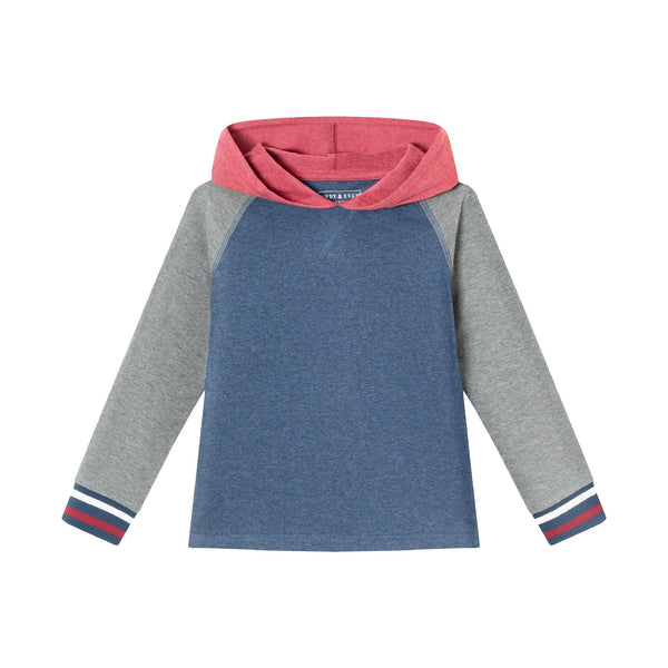 kids-hooded-colorblocked-jersey-tee-red-navy-heater-grey Andy & Evan at Sophia's Style-Tee Shirts-1