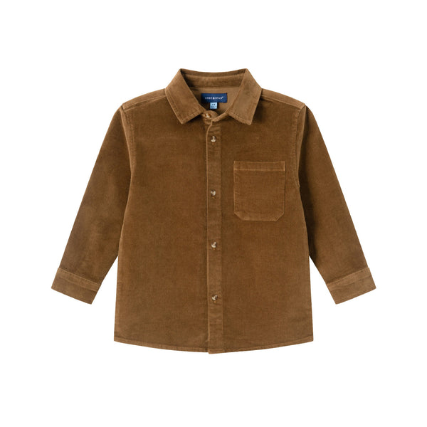 kids-garment-washed-cord-buttondown-brown Andy & Evan at Sophia's Style-Button Down Shirt-1