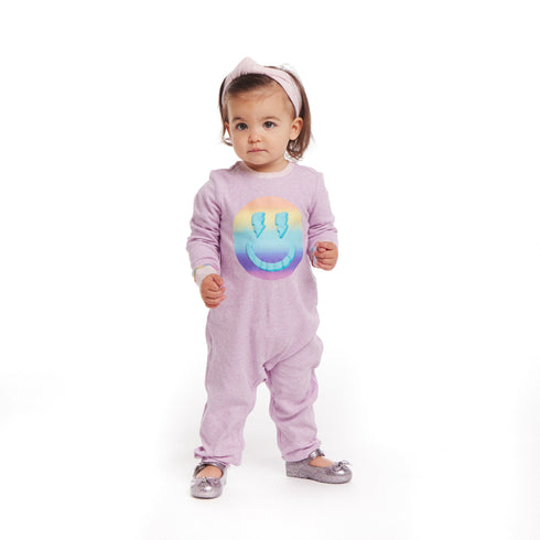 infant-lavendar-long-sleeve-romper-set-smiley-graphic Andy & Evan at Sophia's Style--2