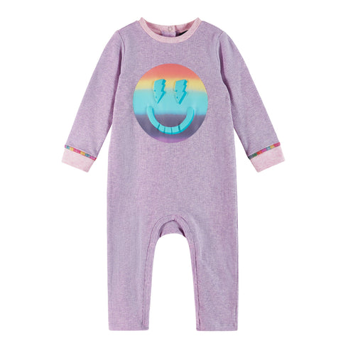 infant-lavendar-long-sleeve-romper-set-smiley-graphic Andy & Evan at Sophia's Style--7