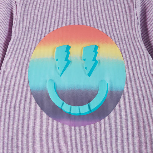 infant-lavendar-long-sleeve-romper-set-smiley-graphic Andy & Evan at Sophia's Style--6