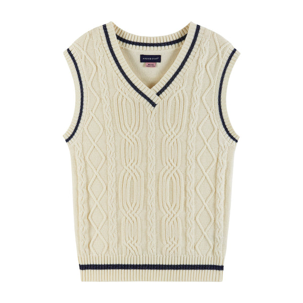 kids-7-14-oversized-cable-knit-sweater-vest-cream Andy & Evan at Sophia's Style-Sweaters-1