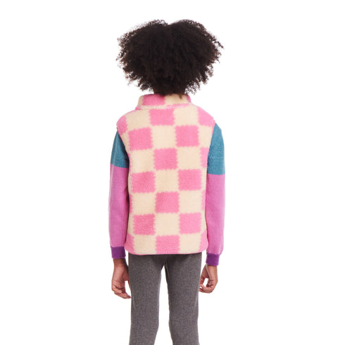 kids-checkered-faux-fleece-vest-pink Andy & Evan at Sophia's Style--4
