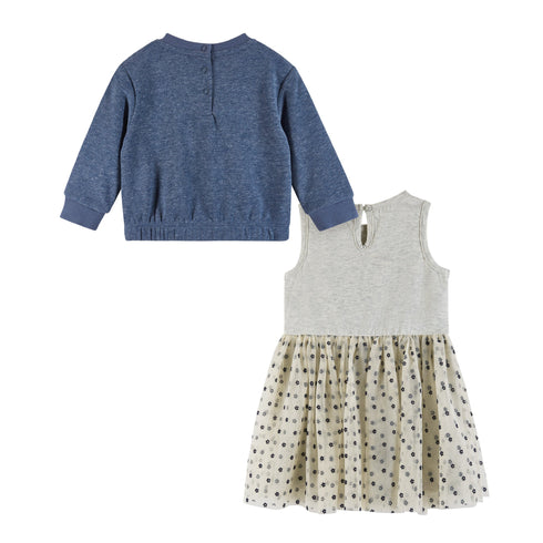 infant-terry-crewneck-dress-set-navy-heather-flowers Andy & Evan at Sophia's Style--6