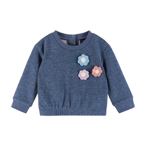 infant-terry-crewneck-dress-set-navy-heather-flowers Andy & Evan at Sophia's Style--2