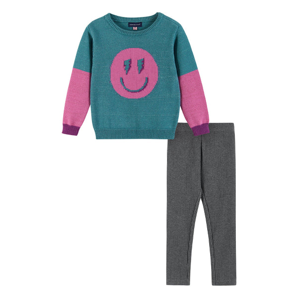 kids-lurex-sweater-legging-set-ombre-smiley-graphic Andy & Evan at Sophia's Style-Sweater Set-1