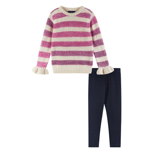 kids-striped-oatmeal-sweater-legging-set-purple-ombre Andy & Evan at Sophia's Style-Sweater Set-1