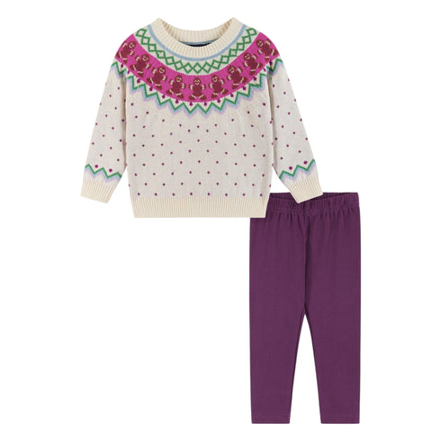infant-white-fair-isle-sweater-jegging-set-gingerbread Andy & Evan at Sophia's Style-Sweater Set-1