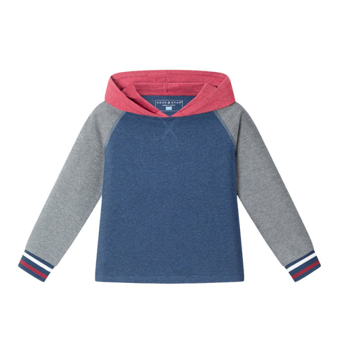 kids-hooded-colorblocked-jersey-tee-jogger-set-red-navy-heather-grey Andy & Evan at Sophia's Style--4