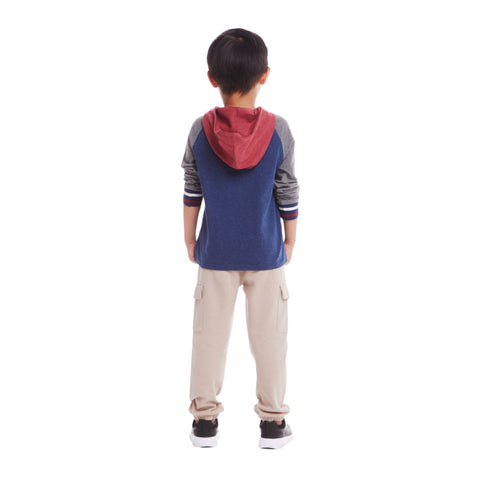 kids-hooded-colorblocked-jersey-tee-jogger-set-red-navy-heather-grey Andy & Evan at Sophia's Style--3